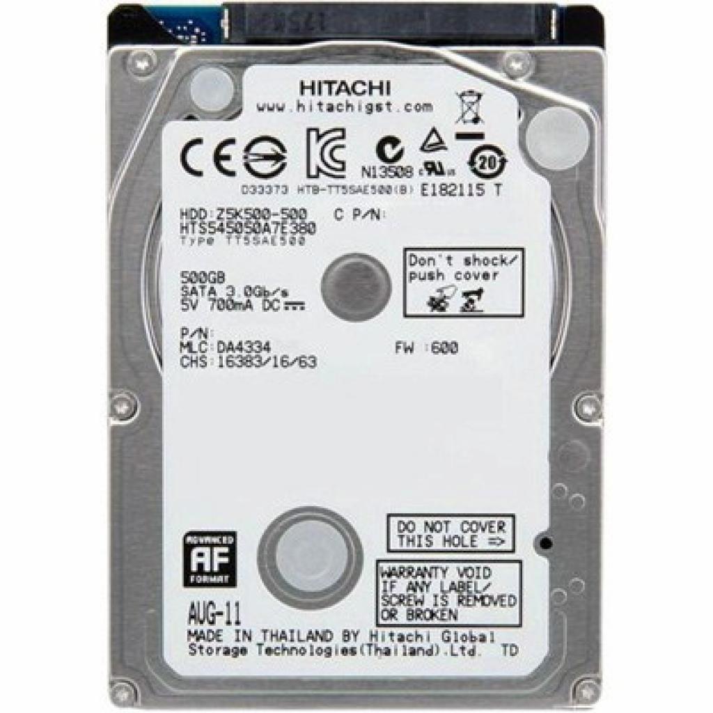 Жорсткий диск для ноутбука 2.5" 500GB WDC Hitachi HGST (0J11285 / HTS545050A7E380)