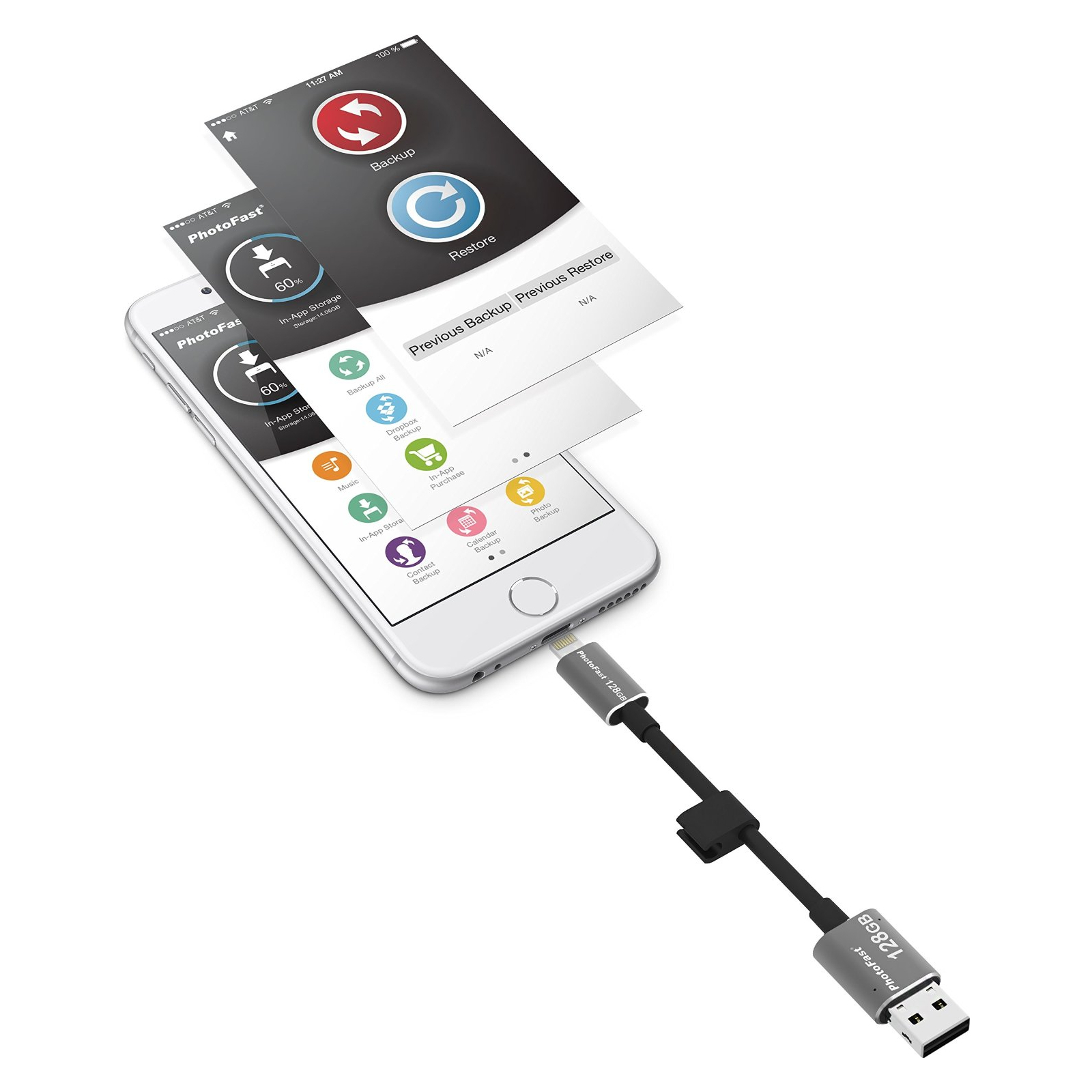 USB флеш накопитель PhotoFast 128GB MemoriesCable Black USB 3.0 - Lightning (CABLEU3-128GB) изображение 10