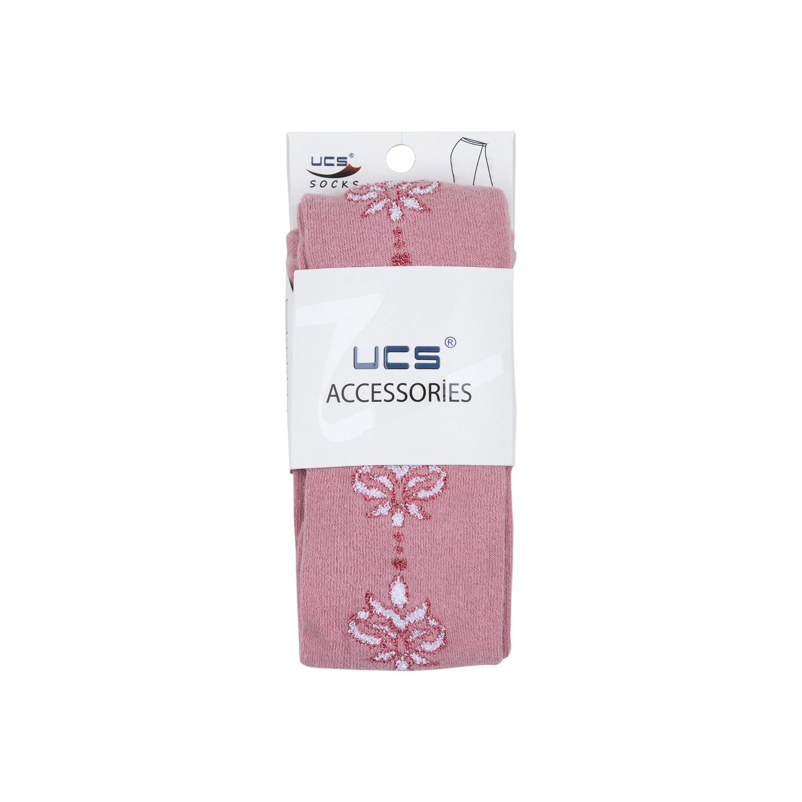 Колготки UCS Socks з рожевими квіточками з боків (M0C0301-0876-3G-dark-pink) зображення 4