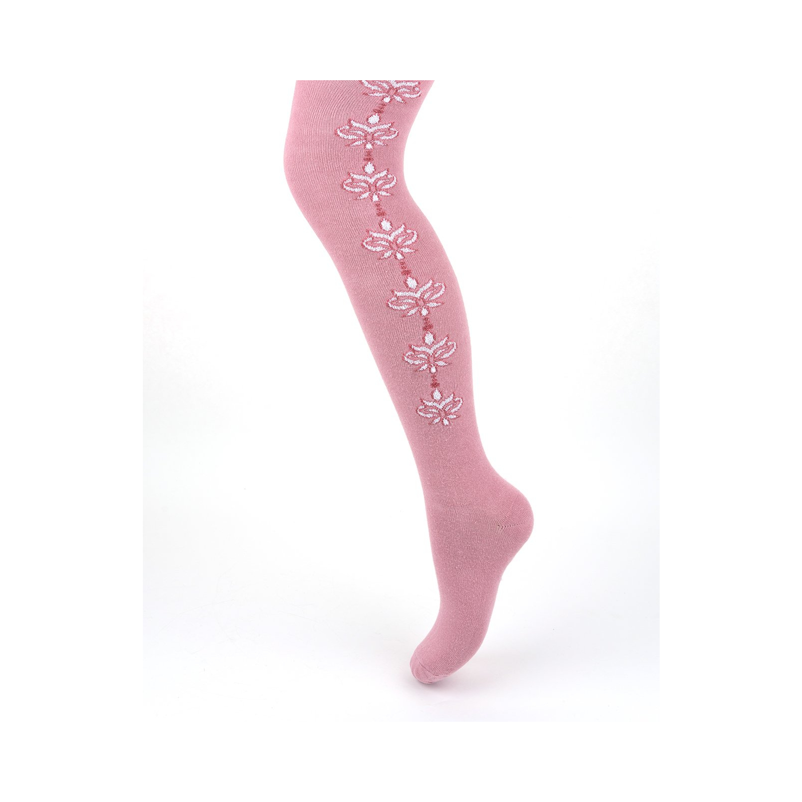 Колготки UCS Socks с розовыми цветочками по бокам (M0C0301-0876-3G-dark-pink)