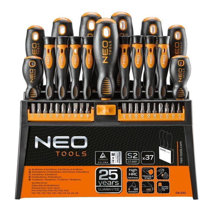 Набір інструментів Neo Tools викруток та насадок 37 шт. (04-210)