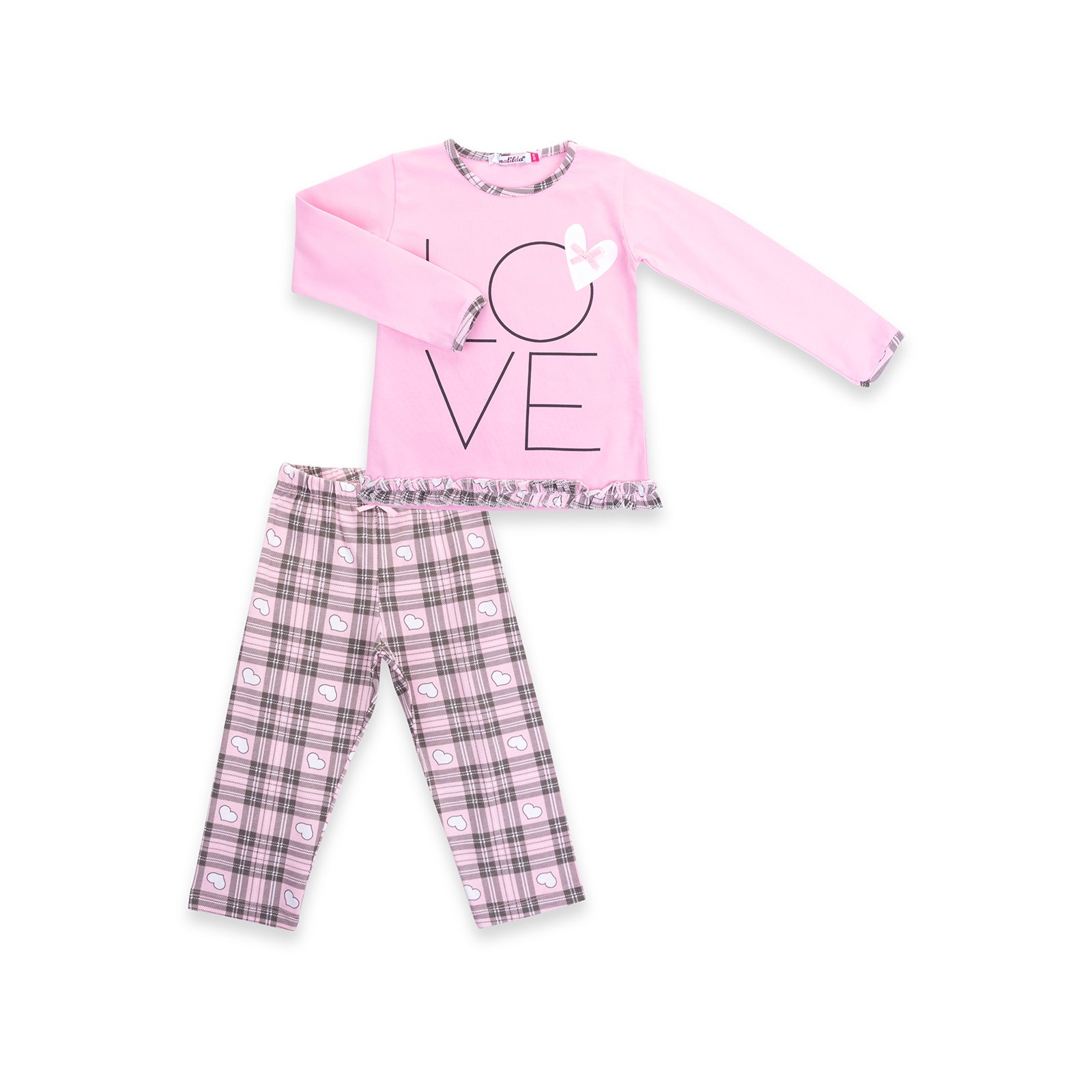 Пижама Matilda с сердечками "Love" (7585-116G-pink)