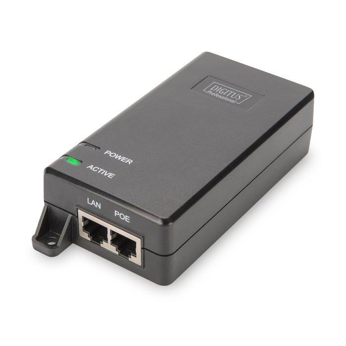 Адаптер PoE Digitus PoE+ 802.3at, 10/100/1000 Mbps, Output max. 48V, 30W (DN-95103-2)