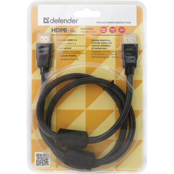 Кабель мультимедийный HDMI to HDMI 3.0m HDMI-10PRO v1.4 Defender (87434) изображение 3