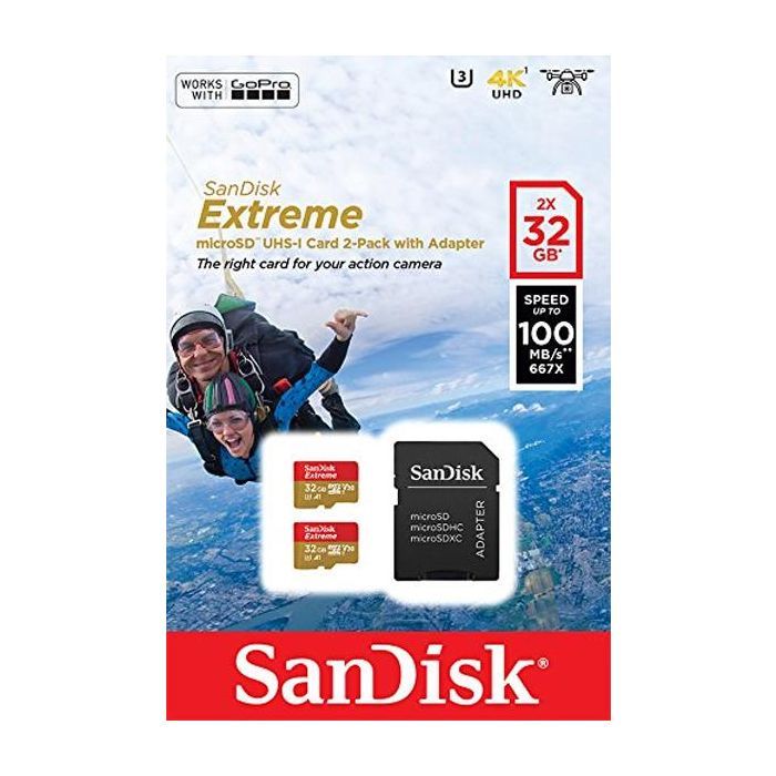 Карта памяти SanDisk 32GB microSD class 10 UHS-I U3 V30 A1 Extreme (SDSQXAF-032G-GN6AT) изображение 3