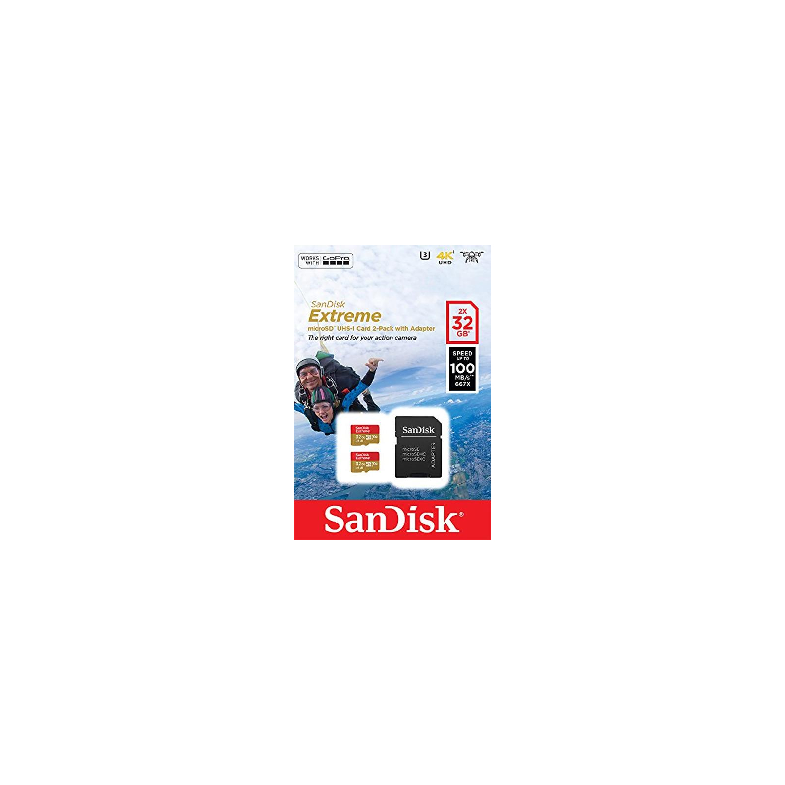 Карта памяти SanDisk 32GB microSD class 10 UHS-I U3 V30 A1 Extreme (SDSQXAF-032G-GN6AT) изображение 3