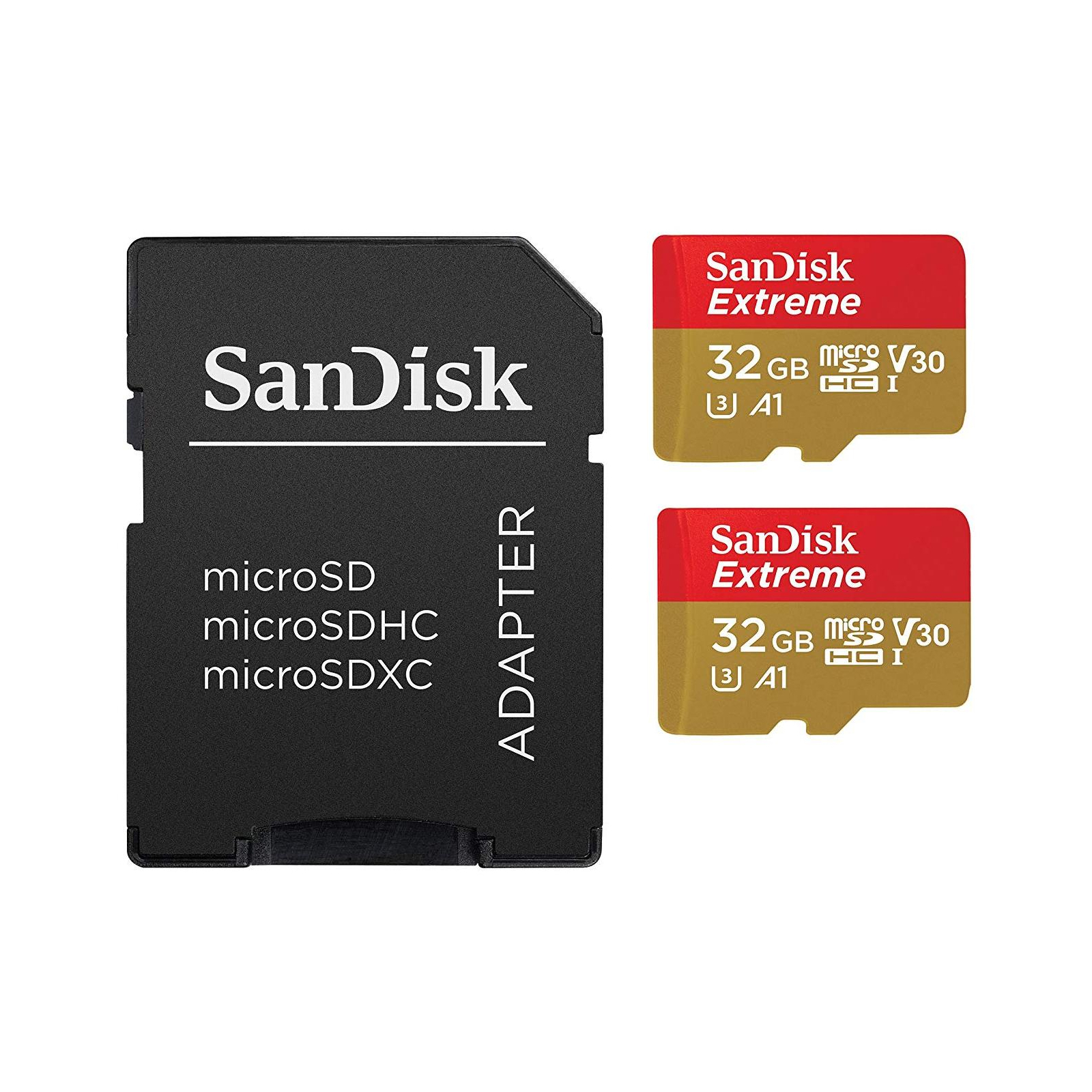 Карта пам'яті SanDisk 32GB microSD class 10 UHS-I U3 V30 A1 Extreme (SDSQXAF-032G-GN6AT)
