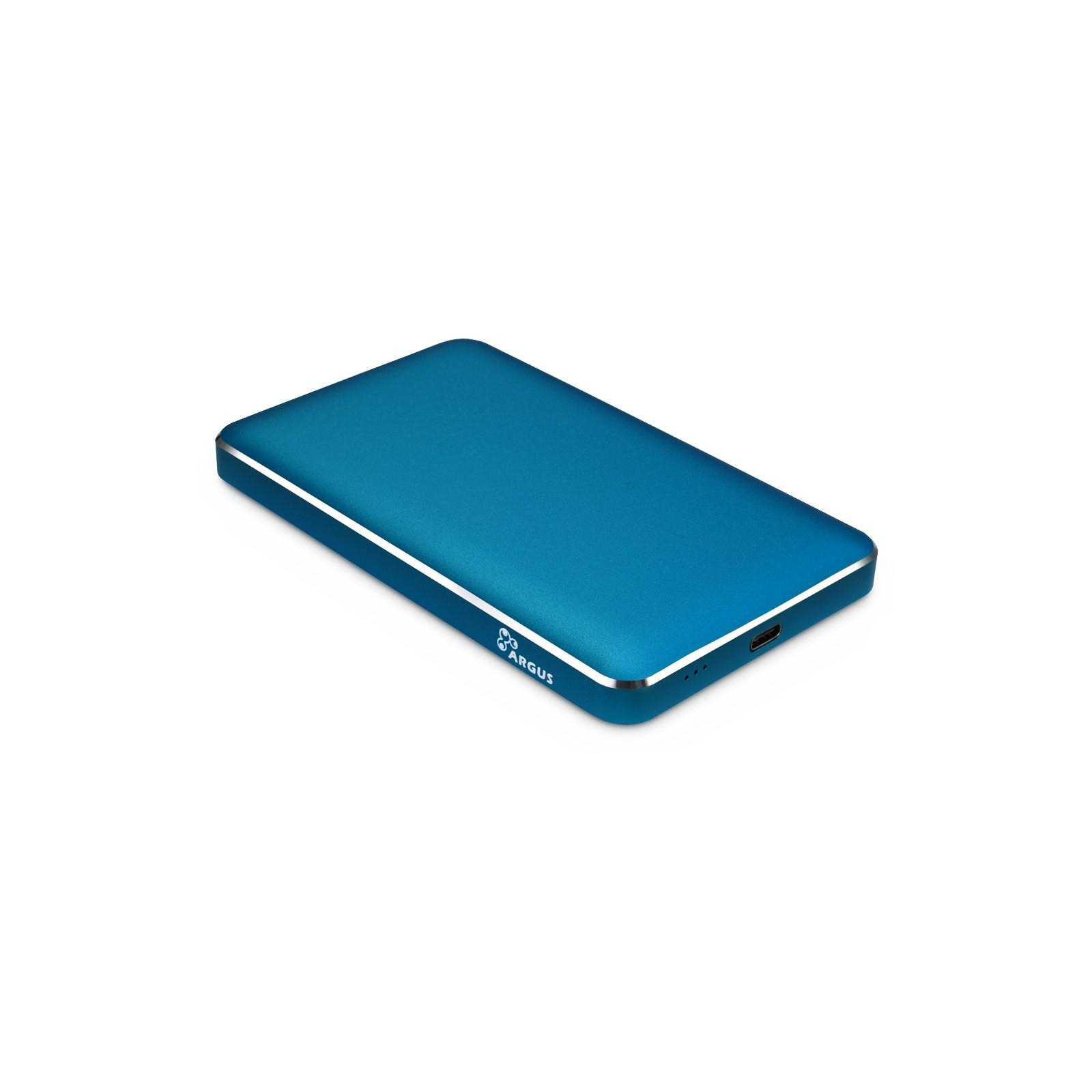 Кишеня зовнішня Argus 2.5' SATA III, max 4TB ,USB Type C, Al, blue (GD-25609-BL)