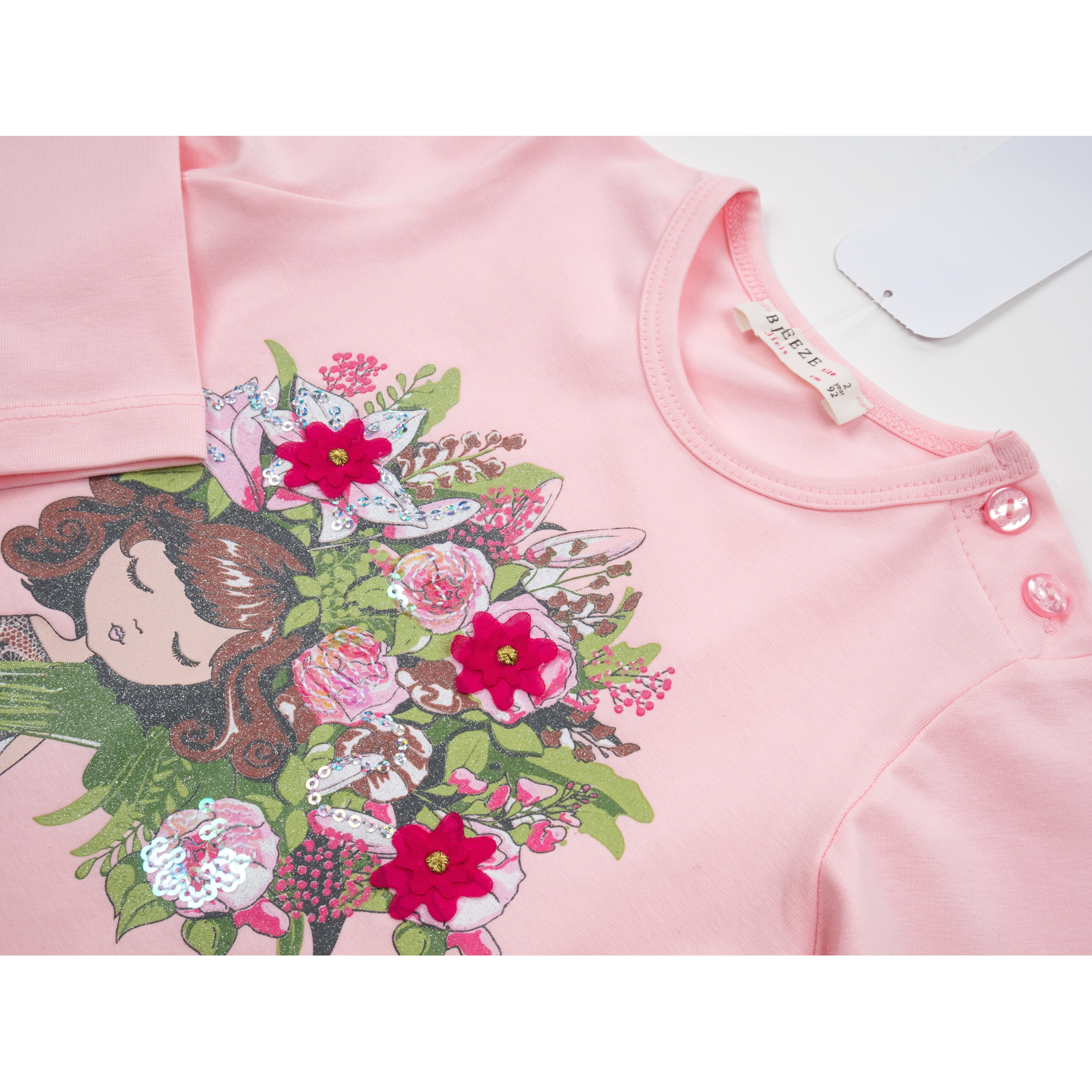 Набор детской одежды Breeze с девочкой с букетом (13258-92G-pink) изображение 7