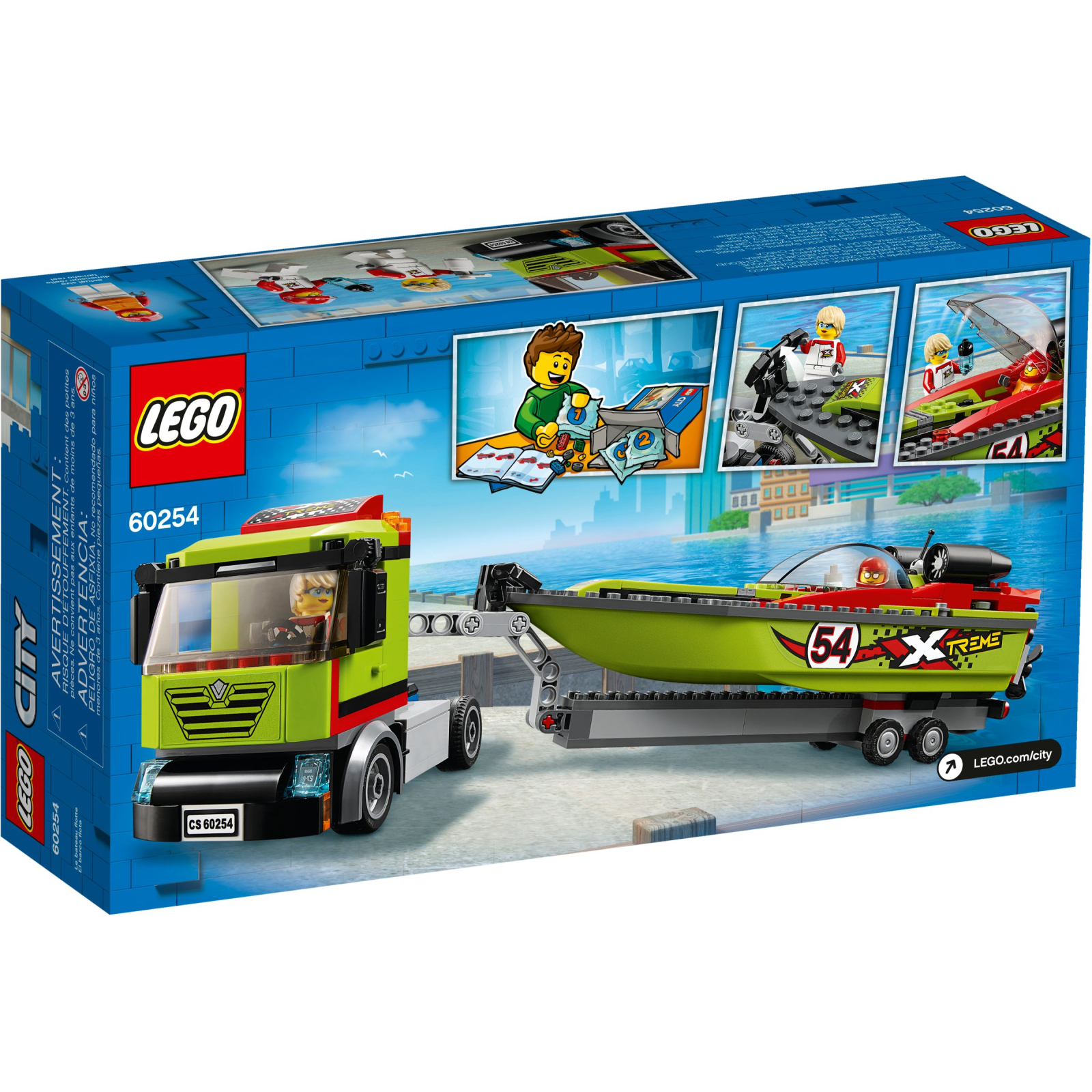 Конструктор LEGO City Great Vehicles Перевізник гоночного катера 238 деталей (60254) зображення 4