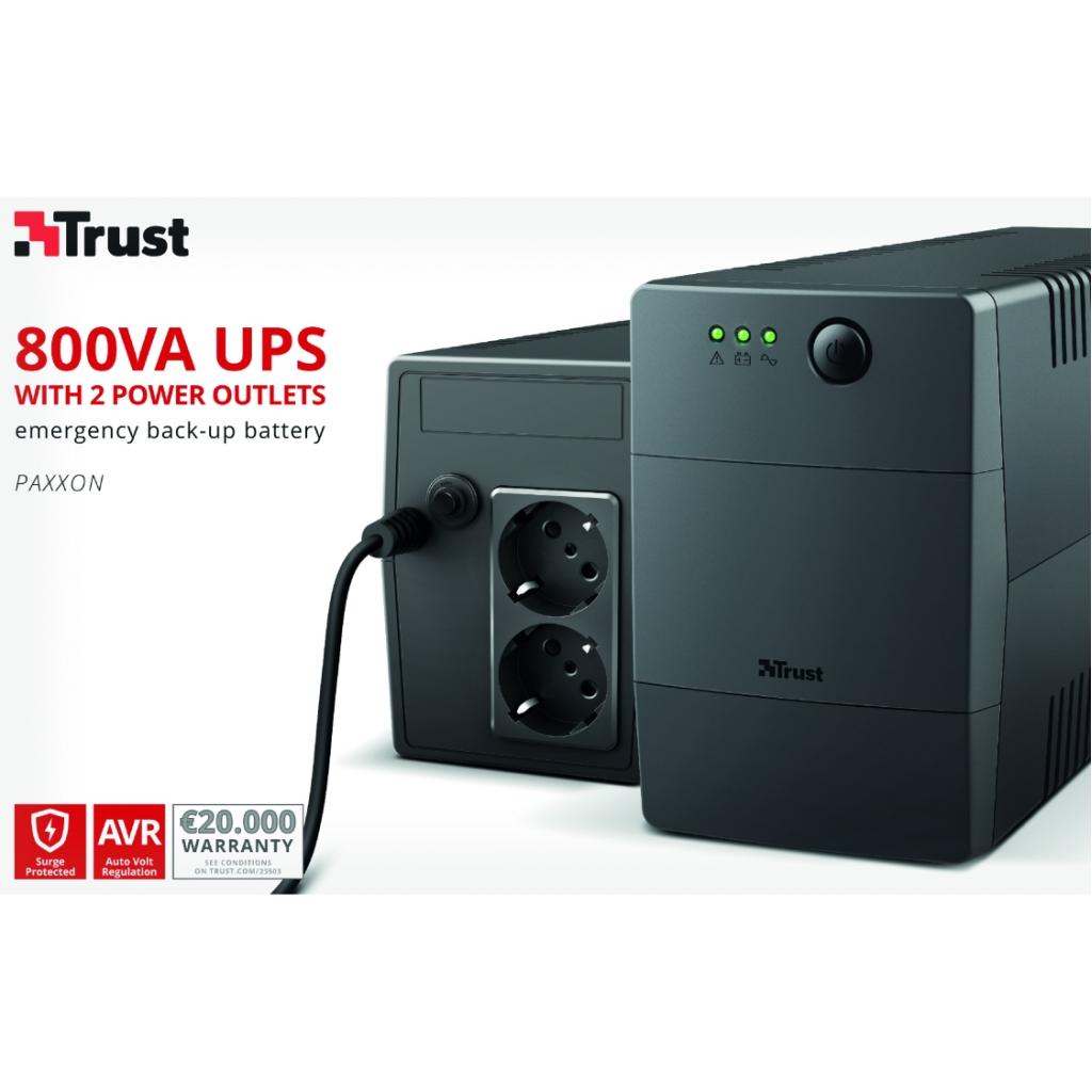 Пристрій безперебійного живлення Trust Paxxon 800VA UPS 2 Outlets (23503_TRUST) зображення 7