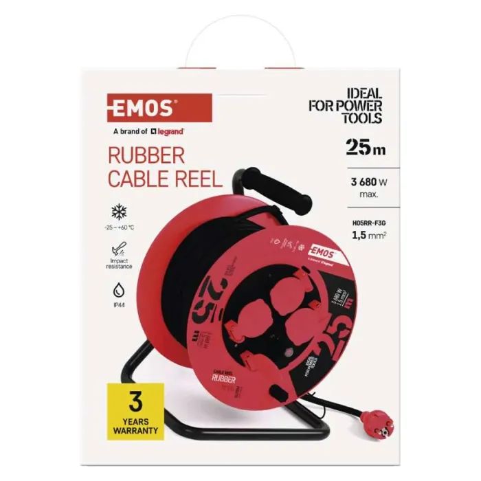 Сетевой удлинитель EMOS катушка 4 роз., 25 м (P08225) изображение 7