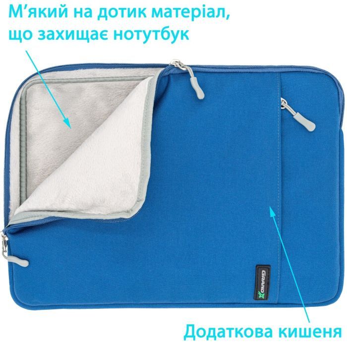 Чехол для ноутбука Grand-X 14'' Blue (SL-14B) изображение 3