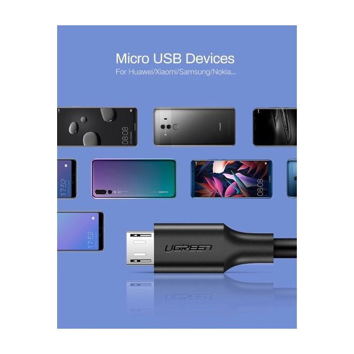 Дата кабель USB 2.0 AM to Micro 5P 2.0m US289 White Ugreen (60143) изображение 5