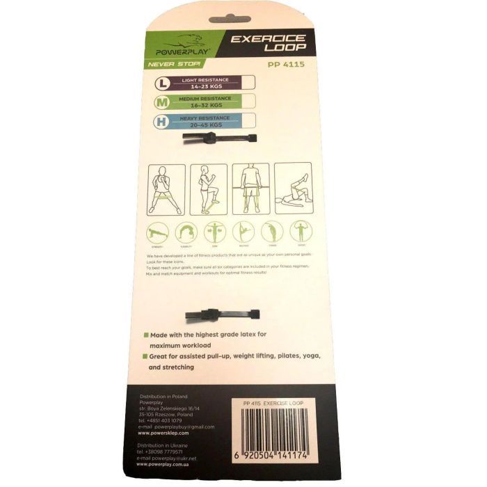 Эспандер PowerPlay 4115 Level 3 Green 16-32 кг (PP_4115_Green_(16-32kg)) изображение 4