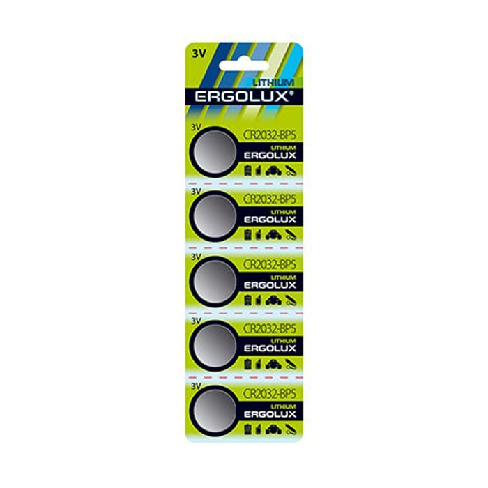 Батарейка Ergolux CR-2032 Lithium * 5 (#CR2032-BP5#)