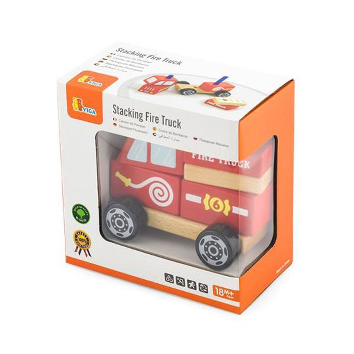 Розвиваюча іграшка Viga Toys пірамідка Пожежна машинка (50203FSC)