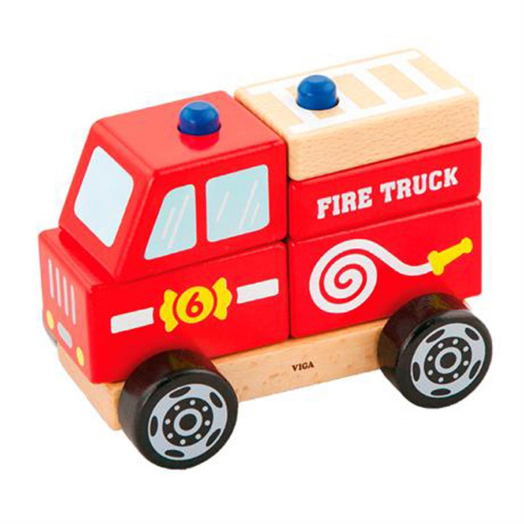 Розвиваюча іграшка Viga Toys пірамідка Пожежна машинка (50203FSC) зображення 2