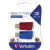 USB флеш накопитель Verbatim 2x32GB Store 'n' Click Red/Blue USB 3.2 (49308) изображение 10