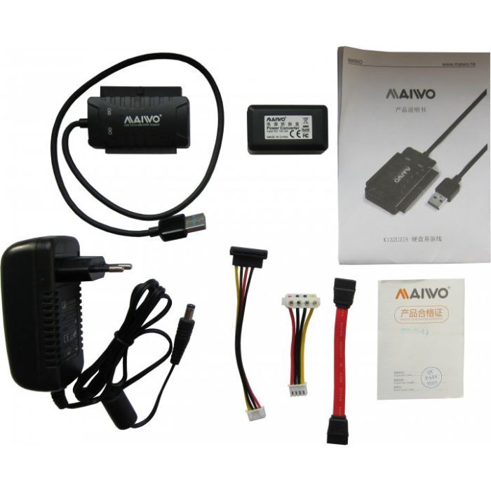 Адаптер Maiwo USB 3.0 to 2.5/3.5'' IDE/SATA HDD/SSD, 5.25'' CD-R, PA 2V/2A (K132U3IS) зображення 4