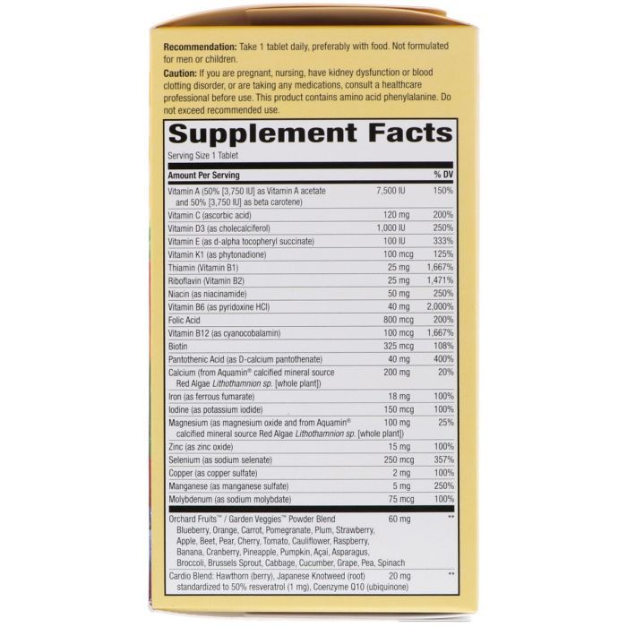 Мультивітамін Nature's Way Мультивітаміни Для Жінок, Alive! Ultra Potency Multi-Vitamin (NWY-15686) зображення 2