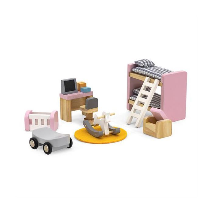 Игровой набор Viga Toys Деревянная мебель для кукол PolarB Детская комната (44036)