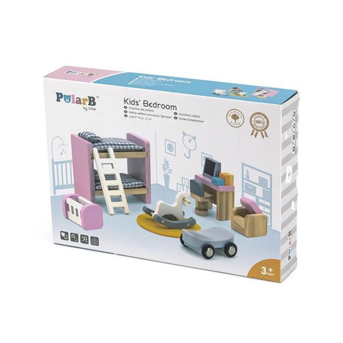 Игровой набор Viga Toys Деревянная мебель для кукол PolarB Детская комната (44036) изображение 4