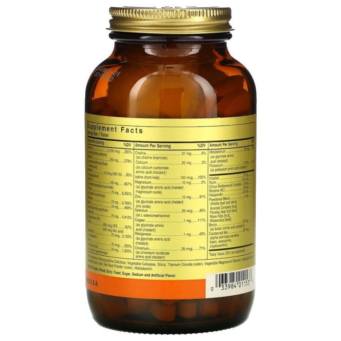 Мультивітамін Solgar Мультивітаміни без заліза, формула VM-75, Iron-Free Formula (SOL-01153) зображення 2