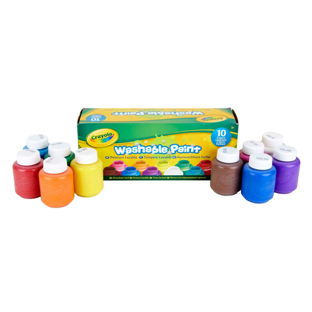 Гуашевые краски Crayola Classic Washable 10 шт в бутылках (256324.006) изображение 2
