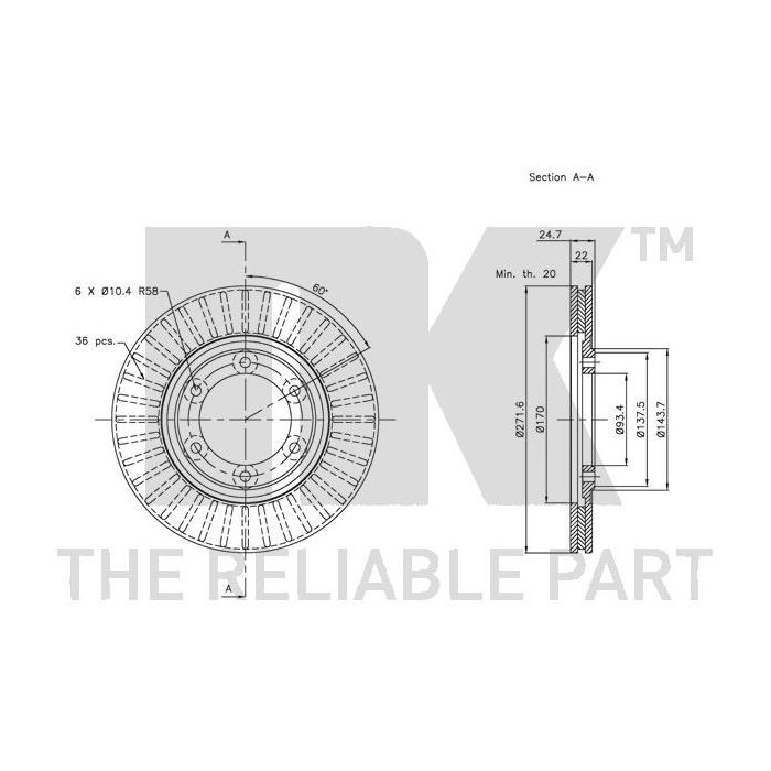 Тормозной диск NK 203226 изображение 3