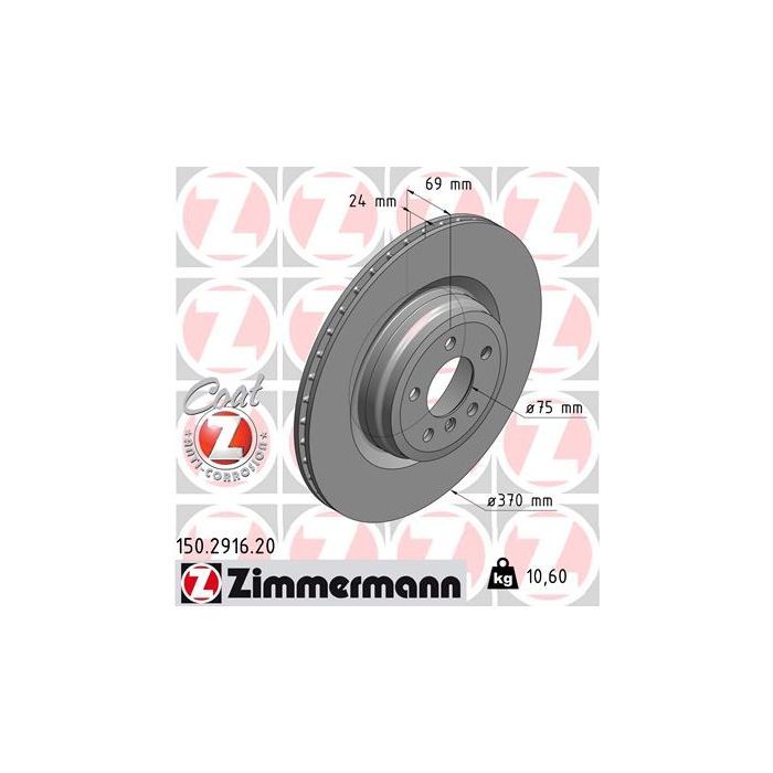 Тормозной диск ZIMMERMANN 150.2916.20