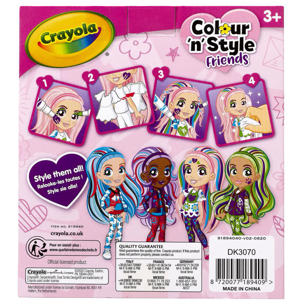 Набір для творчості Crayola Colour n Style Стильні дівчата Лаванда (918940.005) зображення 8