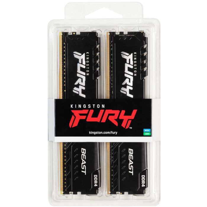 Модуль пам'яті для комп'ютера DDR4 32GB (2x16GB) 3200 MHz Fury Beast Black Kingston Fury (ex.HyperX) (KF432C16BBK2/32) зображення 3