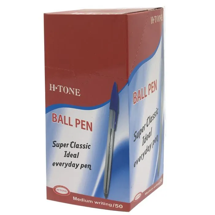 Ручка кулькова H-Tone 0,7 мм, синя, уп. 50 шт (PEN-HT-JJ20103-BL) зображення 2