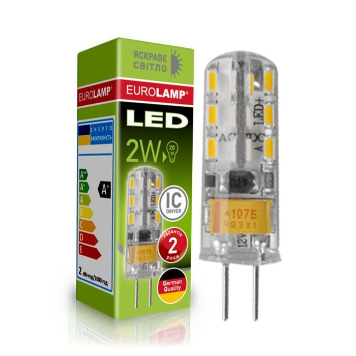 Лампочка Eurolamp LED силикон G4 2W 4000K 220V (LED-G4-0240(220)) изображение 2