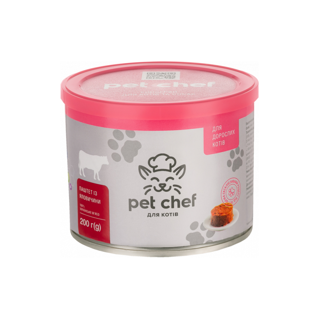 Паштет для котів Pet Chef з яловичиною 360 г (4820255190419)