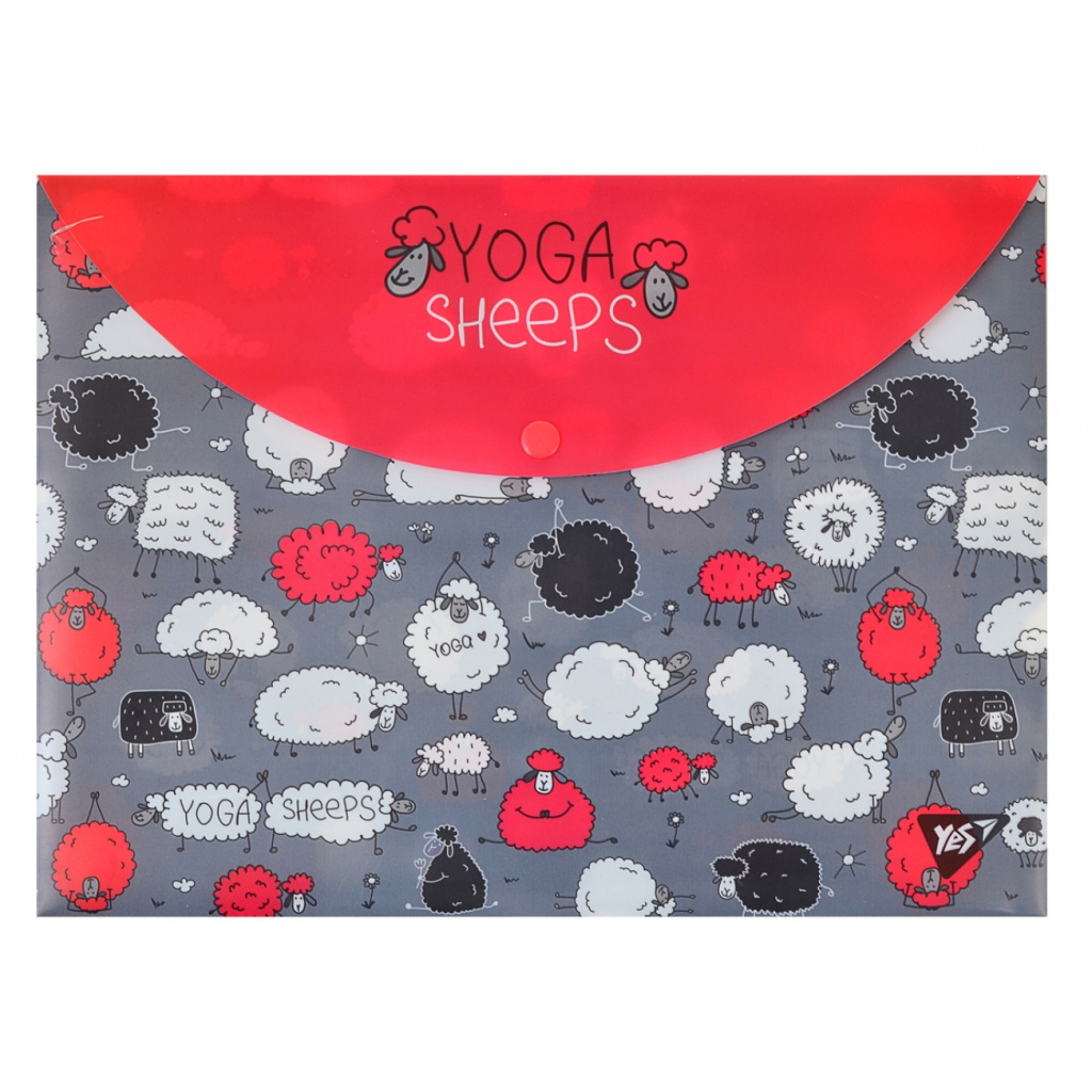 Папка - конверт Yes на кнопці А4 Yoga sheeps (491638)