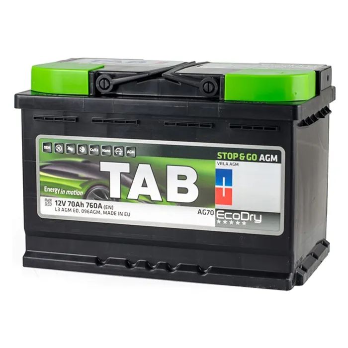 Акумулятор автомобільний TAB 70 Ah/12V AGM Euro (213 070)