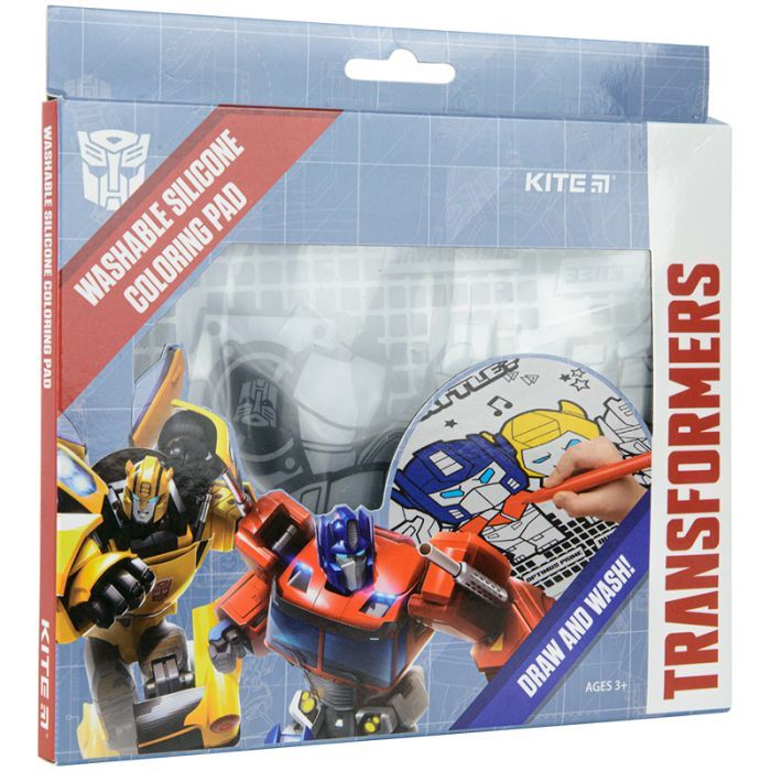 Подкладка настольная Kite силиконовая раскраска Transformers, 30х40см (TF22-424)