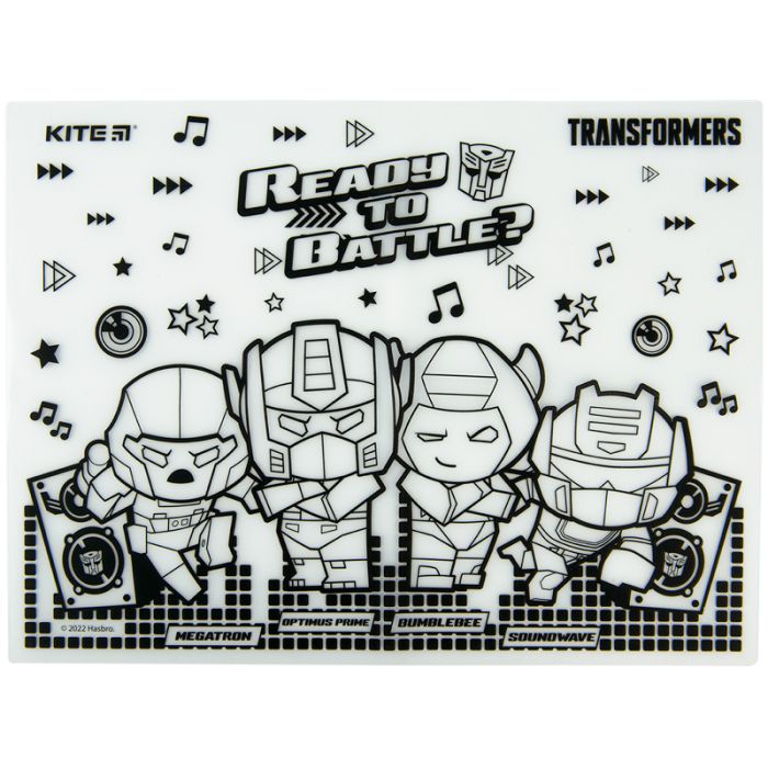 Подкладка настольная Kite силиконовая раскраска Transformers, 30х40см (TF22-424) изображение 4