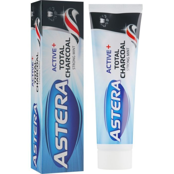 Зубная паста Astera Active+ Total Charcoal Комплексный уход с активированным углем 100 мл (3800013511312) изображение 2