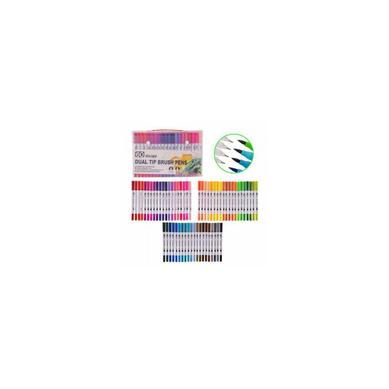 Фломастеры WEIBO акварельные двухсторонние, 60 цветов (CY2228) изображение 2