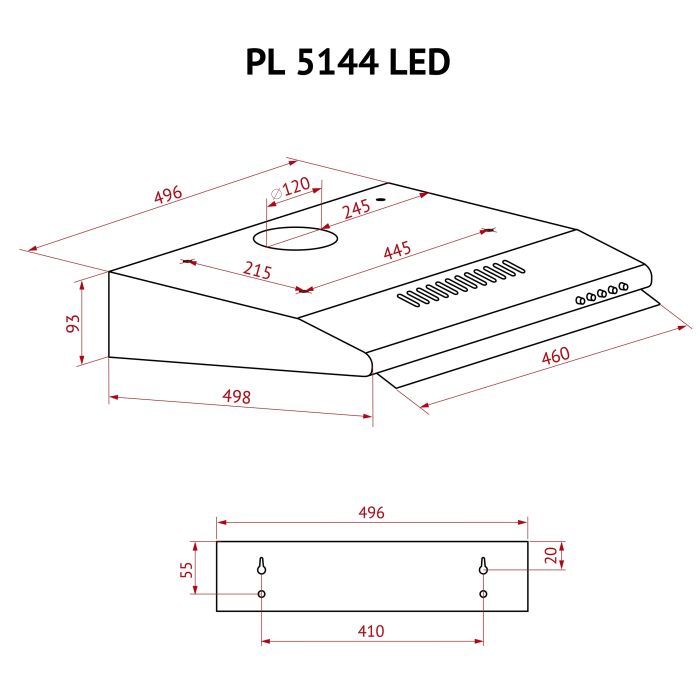 Витяжка кухонна Perfelli PL 5144 I LED зображення 11