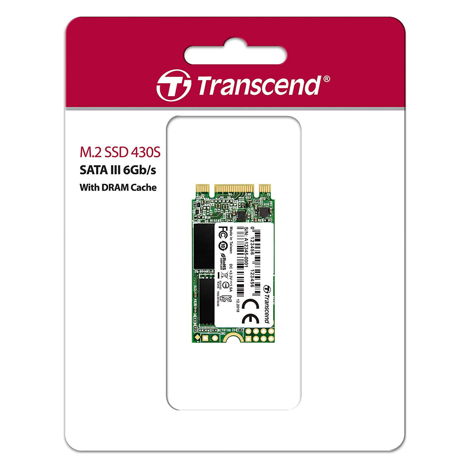Накопичувач SSD M.2 2242 128GB Transcend (TS128GMTS430S) зображення 3