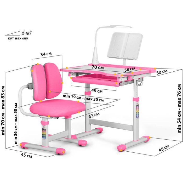 Парта зі стільцем Evo-kids BD-23 BL зображення 3
