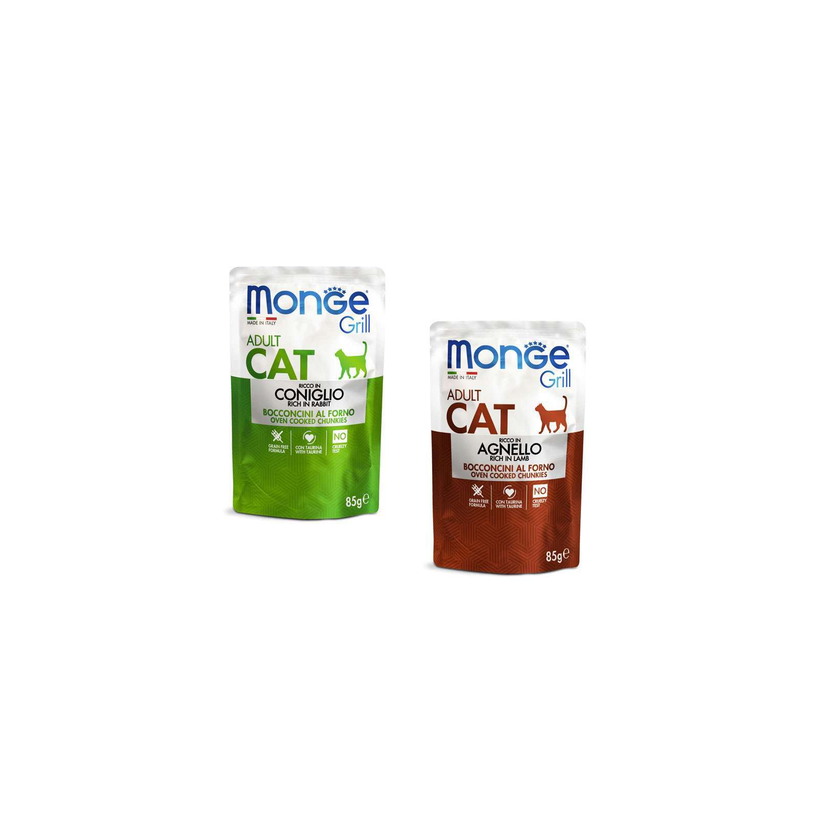 Влажный корм для кошек Monge Cat grill mix с кроликом и ягненком 1.02 кг (8009470017534) изображение 2