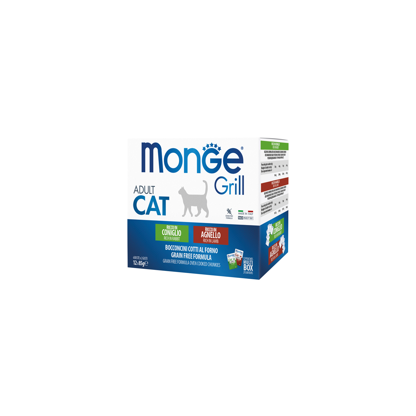 Влажный корм для кошек Monge Cat grill mix с кроликом и ягненком 1.02 кг (8009470017534)