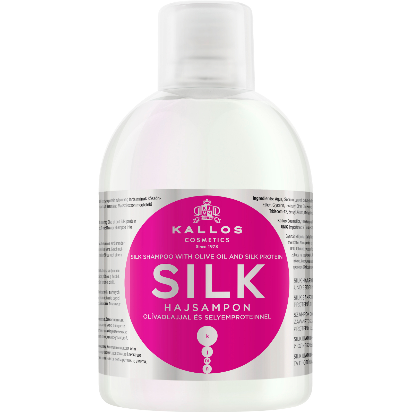 Шампунь Kallos Cosmetics Silk с оливковым маслом и протеинами шелка 1000 мл (5998889508449)