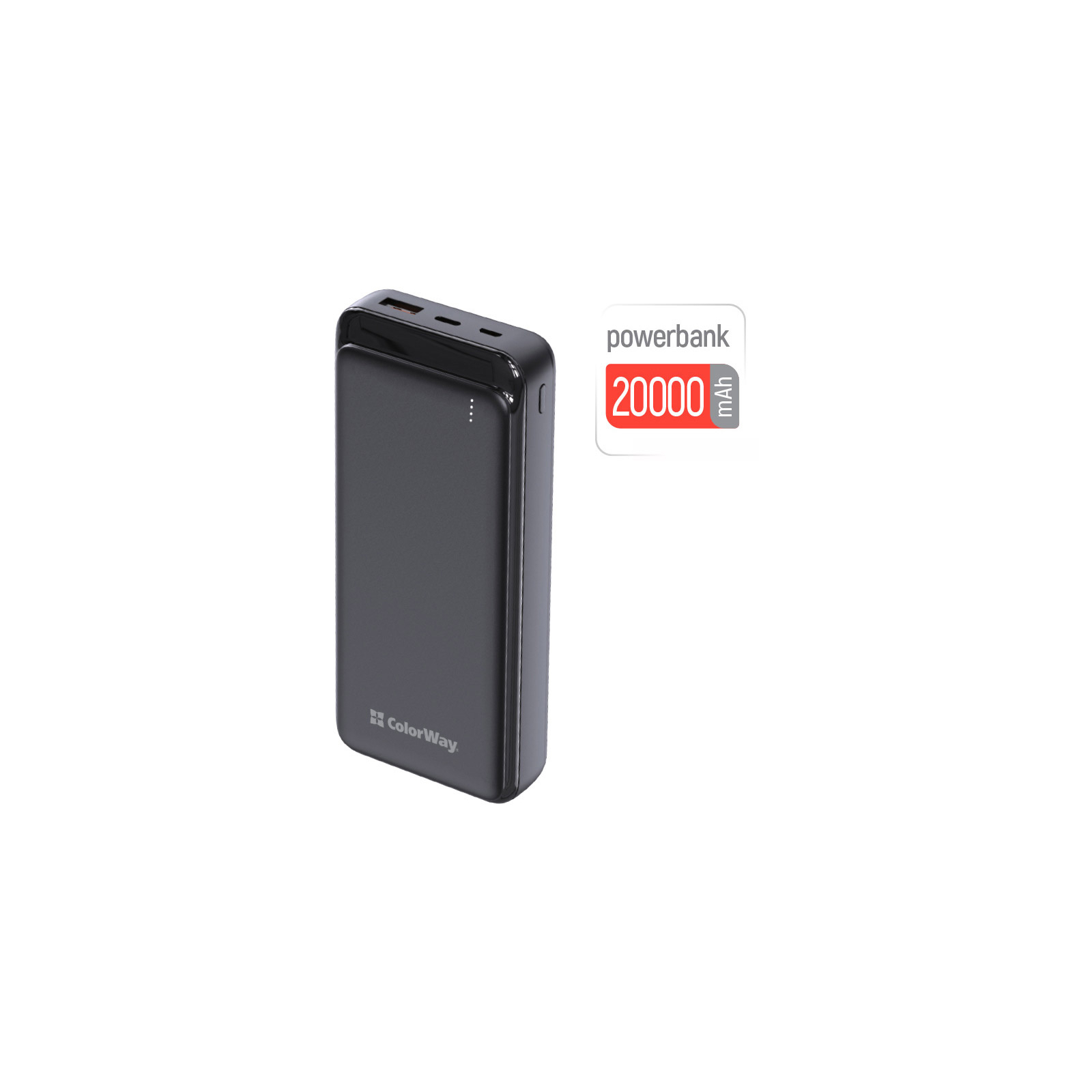 Батарея универсальная ColorWay 20 000 mAh Slim PD/20W, QC/3.0 USB-C/Micro-USB/USB-A Black (CW-PB200LPG3BK-PD) изображение 5