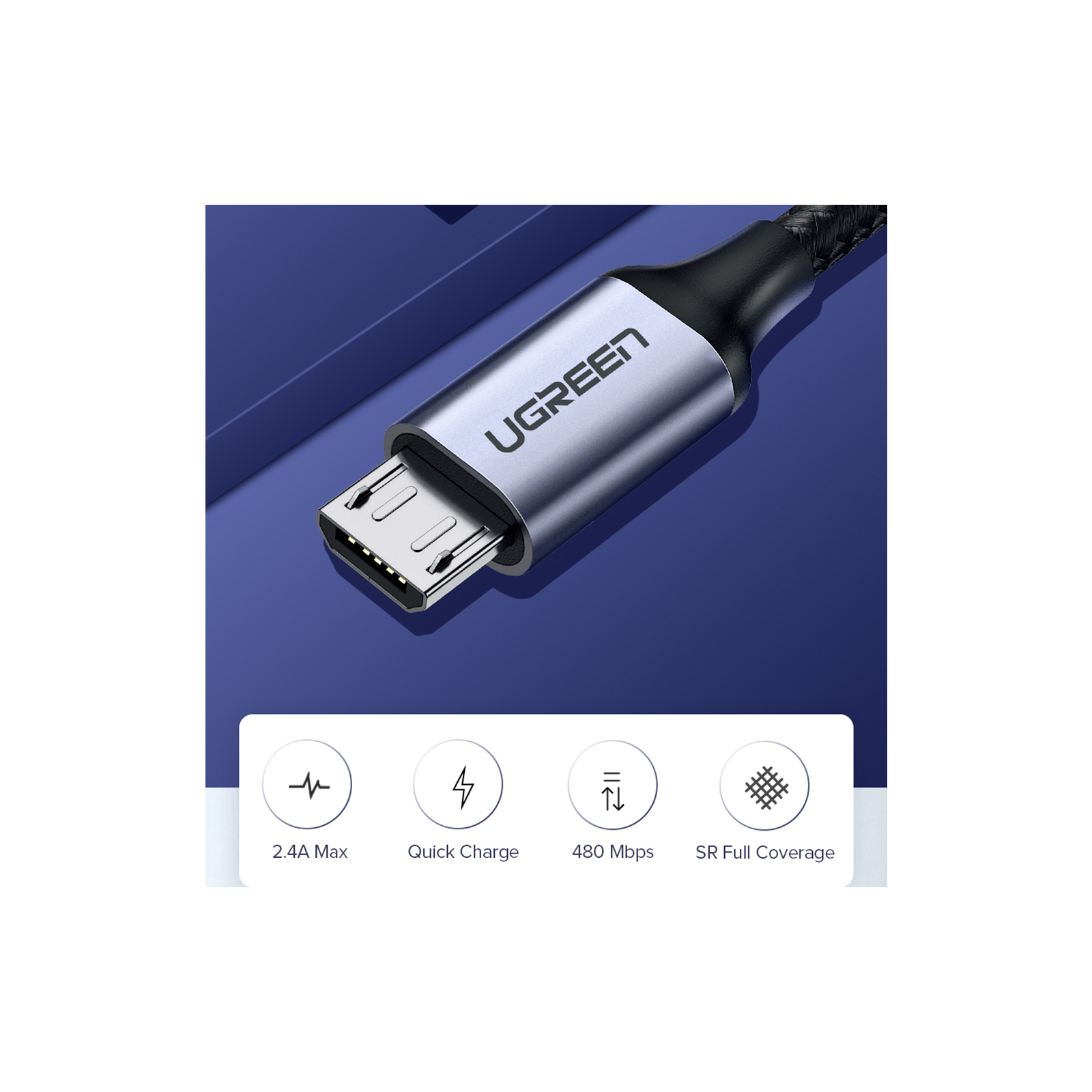 Дата кабель USB 2.0 AM to Micro 5P 1.5m US290 Black Ugreen (US290/60147) зображення 2